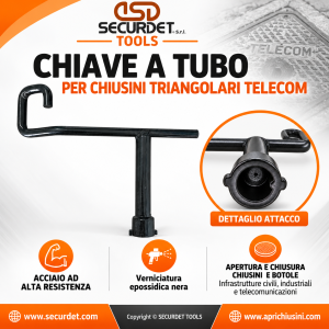 Chiave a Tubo securdet tools per chiusini tipo telecom